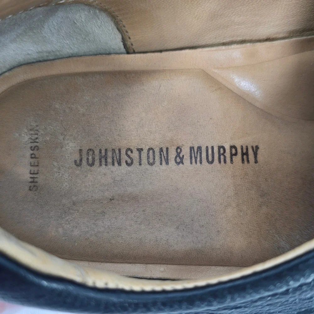 Johnston‎ & Murphy Sheepskin Mens Split Toe Dress Leather Oxford Shoes Sz 12M